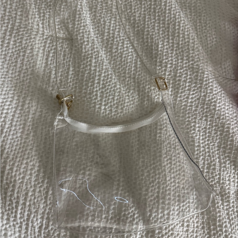 Clear Crossbody Bag with Gold Accents